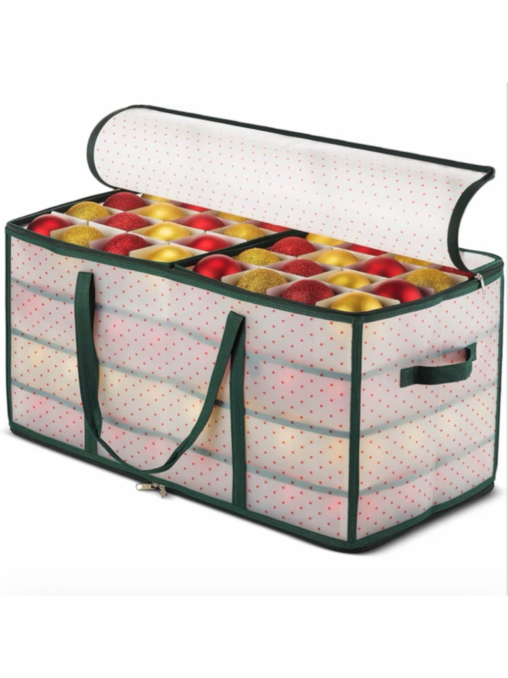 NEW ZOBER Christmas Ornament Storage Box Plastic Stores 128 3" Ornaments